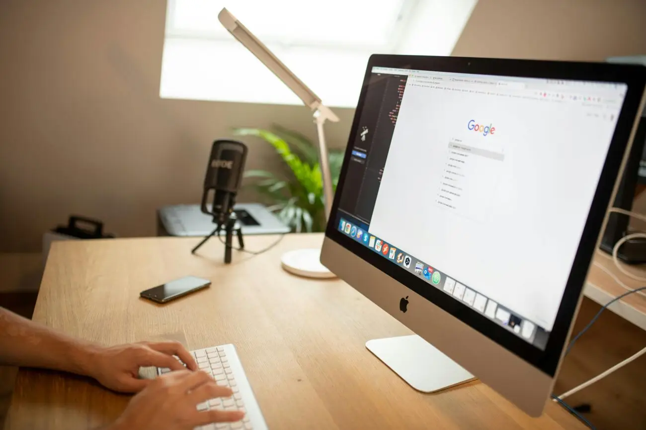 Seo and Local search - person opening a google page for search